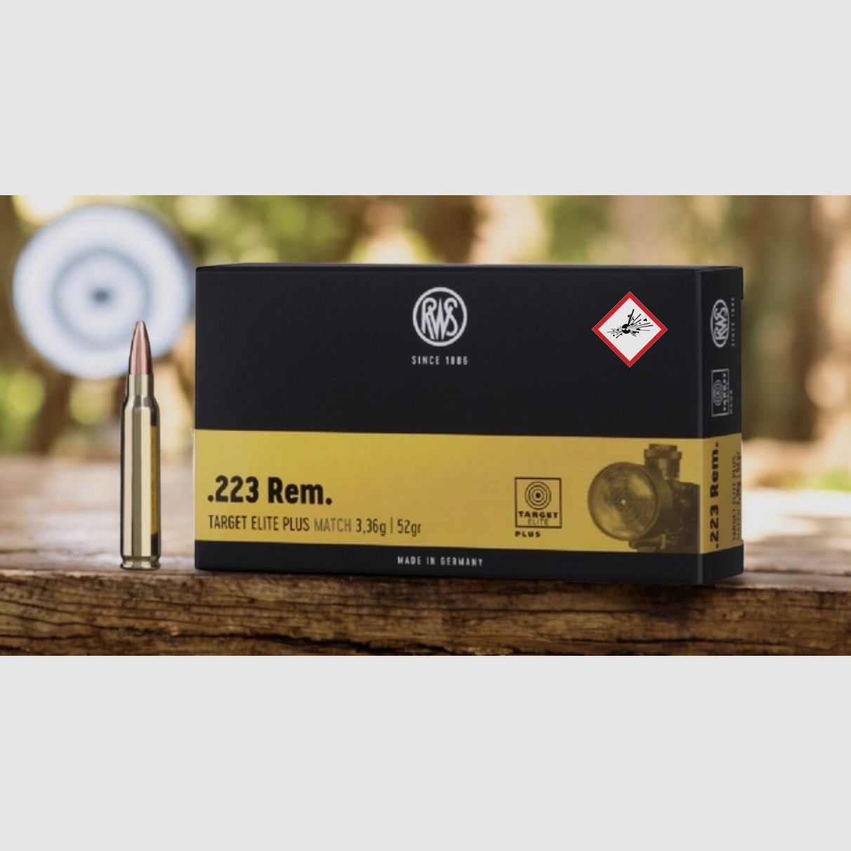 RWS cartridge Target Elite Plus cal. .223 Rem 55grs