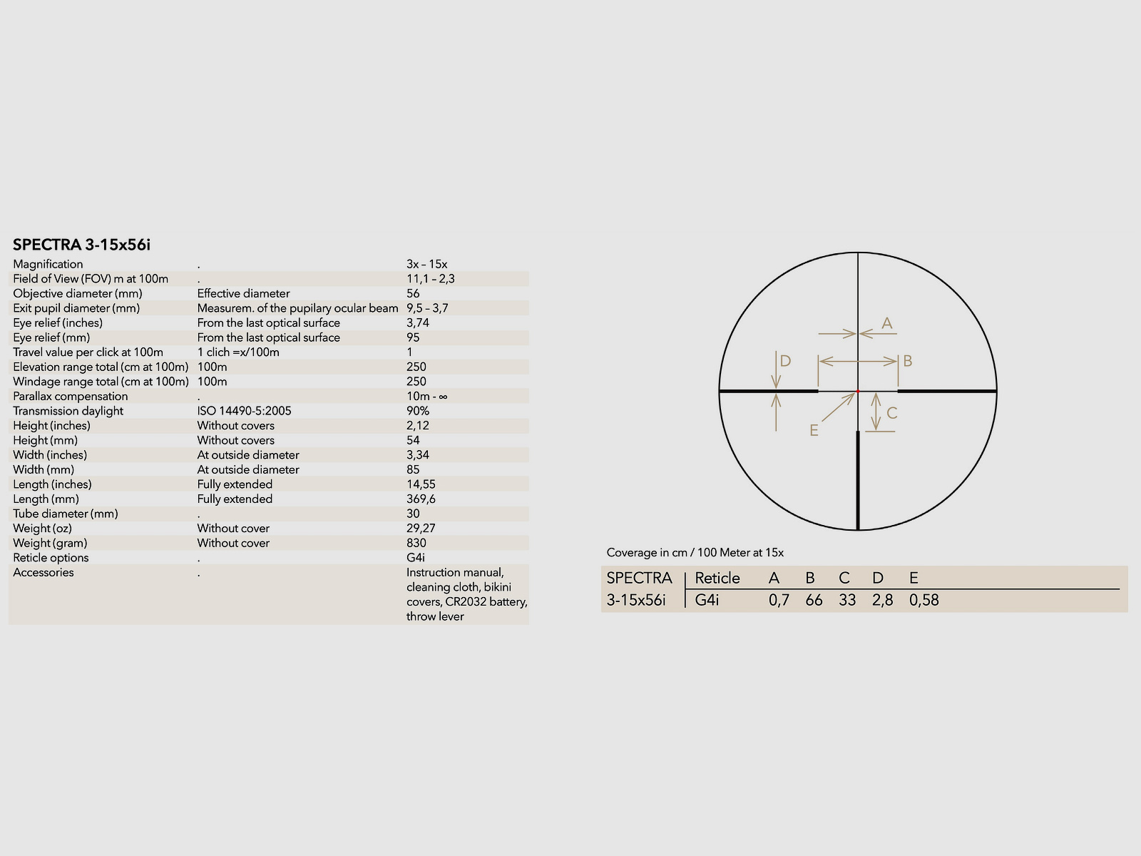 GPO RS560 Spectra 5x 3-15x56i Absehen G4i 2 Bildebene 51017015