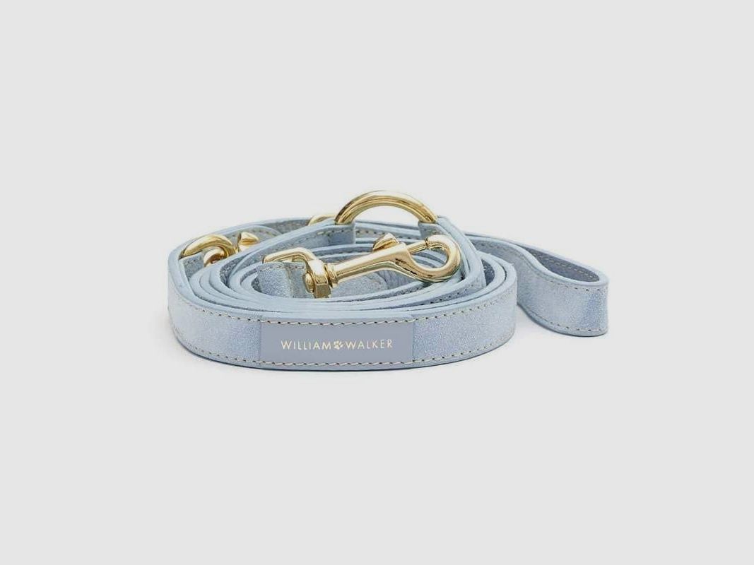 William Walker Leder Hundeleine Hellblau
