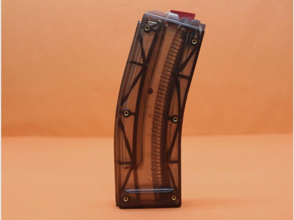 Black Dog Machine AR-15 .22lr: Black Dog Machine 10-round magazine (Ex25) Polymer Smoke (Olympic Arms Rimfire Conversion)