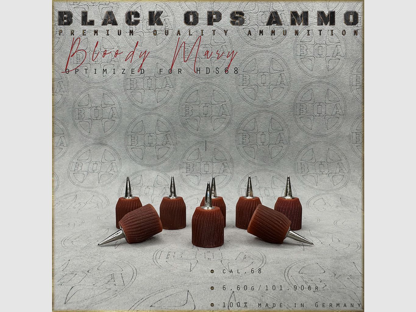 8x Bloody Mary BLACK OPS AMMO Airgun TS HDS 68 Cal.68 Munición HDS68 TS68