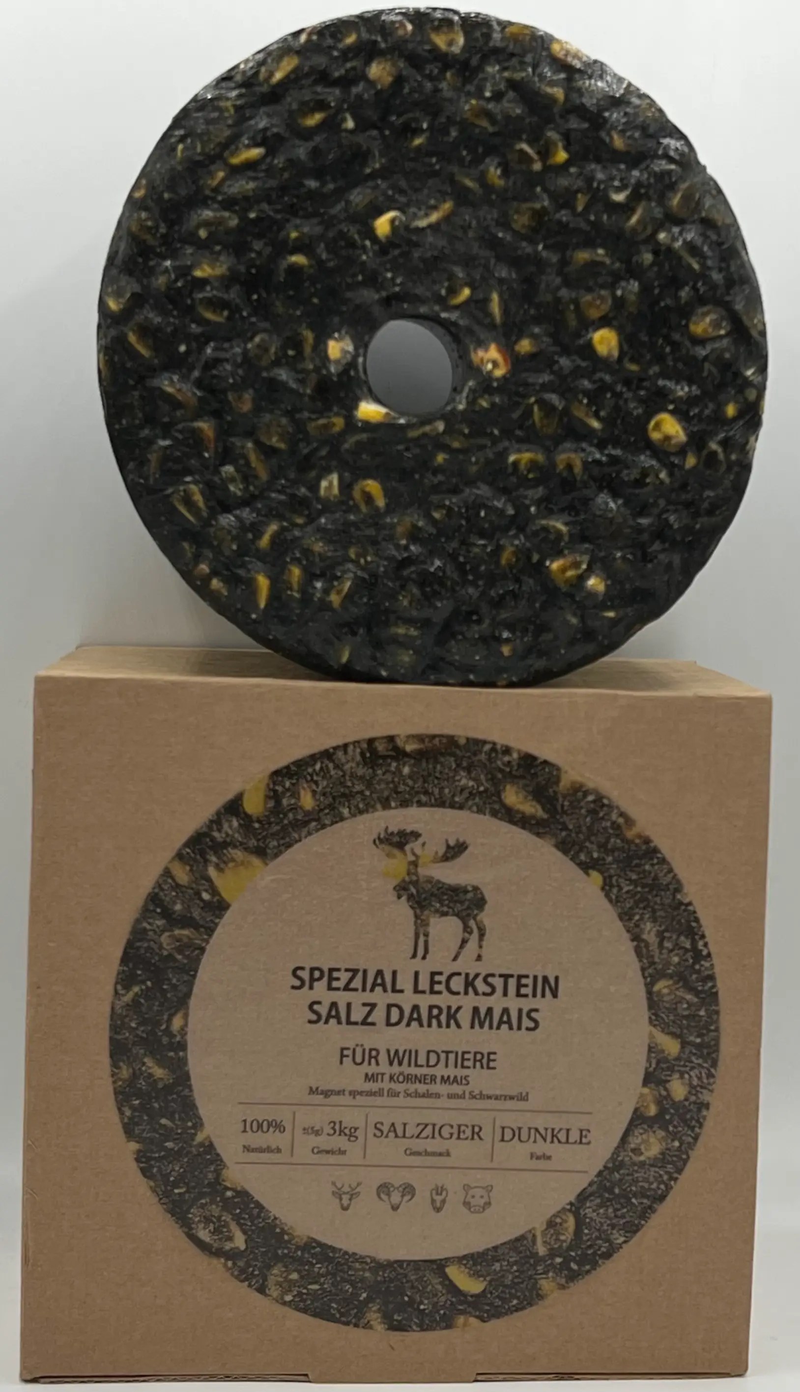 Sucette sauvage spécial bloc de sel sucré maïs noir pour sangliers