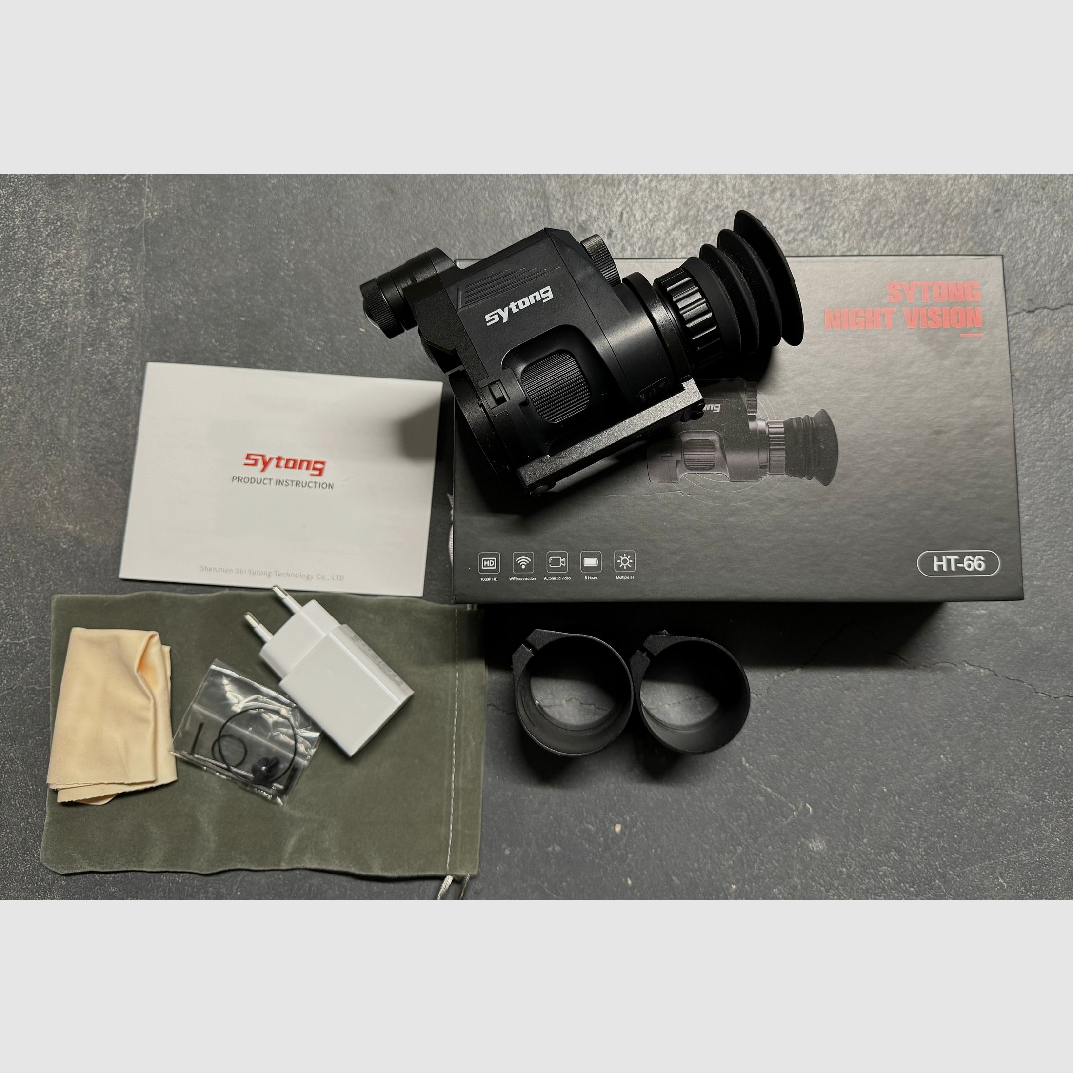 Nachtsichtgerät Waffen- und Helmmontage Sytong HT 66 German Ed. mit IR Strahler und Helmadapter