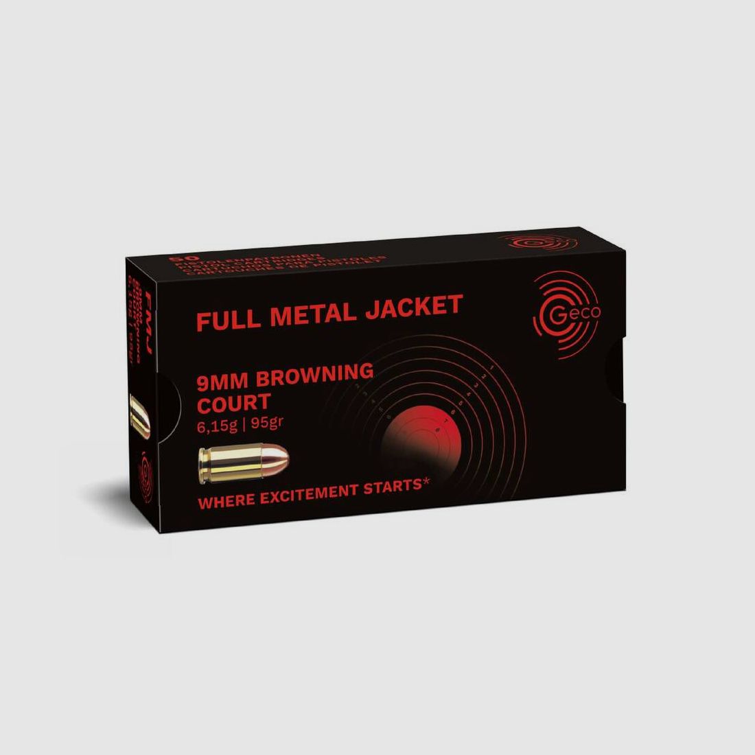 Geco 9mm Browning kurz VM Full Metal Jacket 6,15g/95gr, Bild 2 von 4