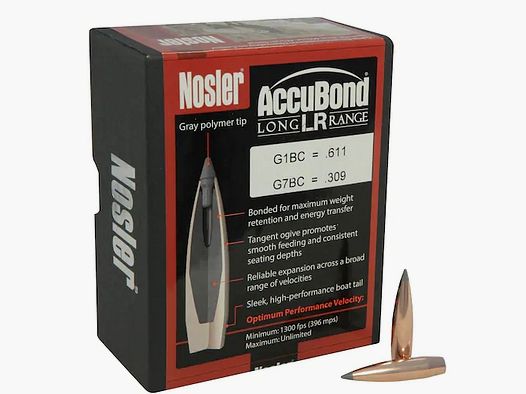 Balle Nosler Accubond Long Range 7mm/.284 150GR SPBT 100 pièces