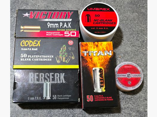 Cartucce a salve 9mm PAK 9mm RK 6mm Flobert Victory Skullfire Berserk