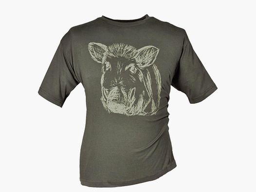 Hubertus T-Shirt Keilerkopf Oliv