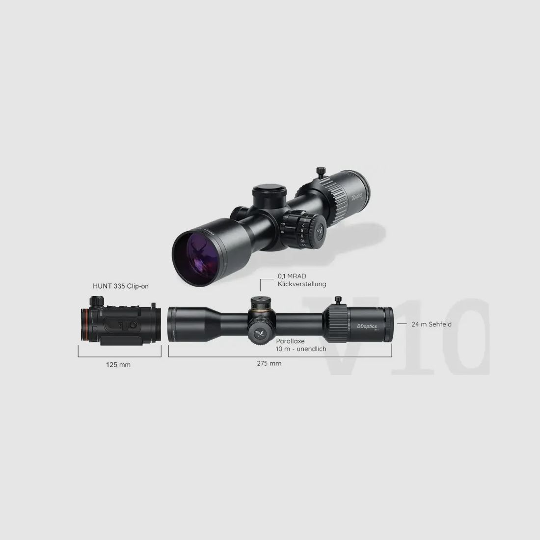 DDoptics 442000300.1 Zielfernrohr Nighteagle V10 1,5-15x40 NXT MRAD A4D iFiber