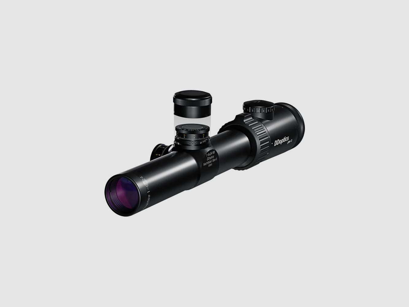 DDoptics Zieloptiek Nachtvalk Gen.3 1-6x24 fineCross kruis MRAD IFiber Automatisch