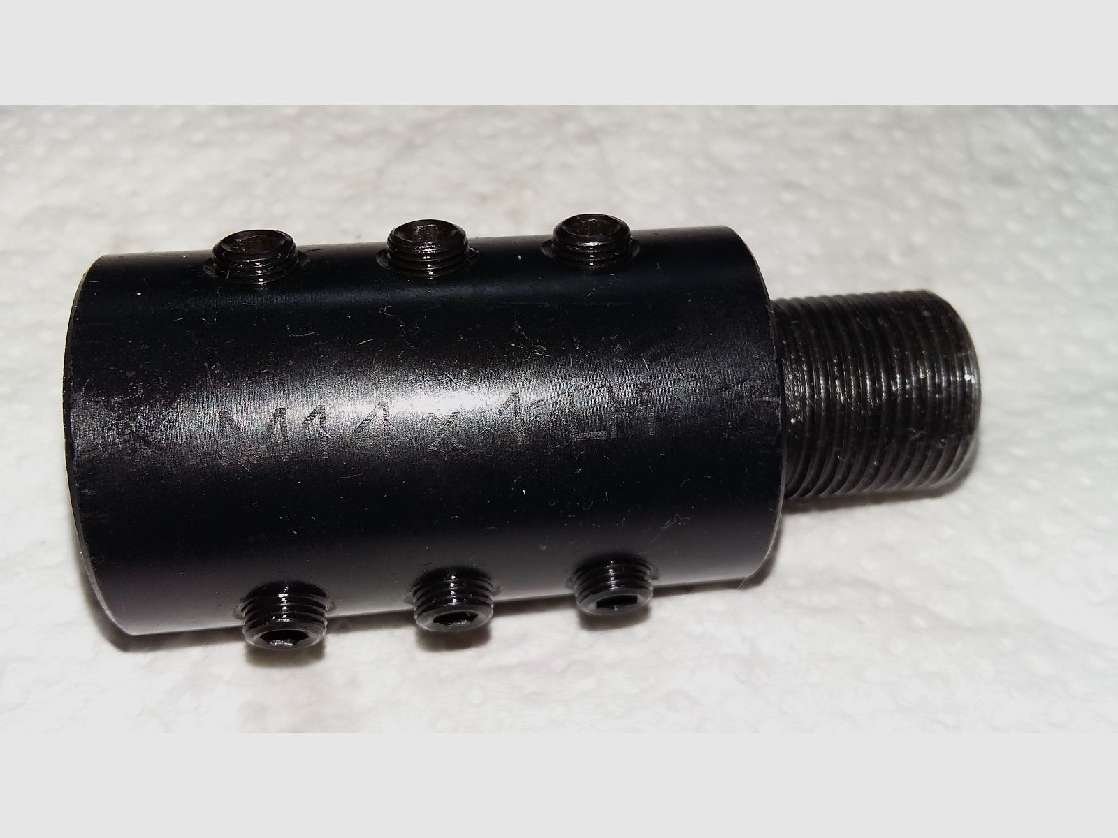 Stahl 14mm links Gewinde Adapter von Waffen Naunin für Läufe ohne Gewinde. Innendurchmesser: 14,5mm.