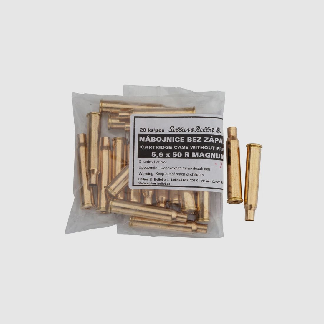 Sellier & Bellot Étuis 5,6x50 R Magnum 20 pièces