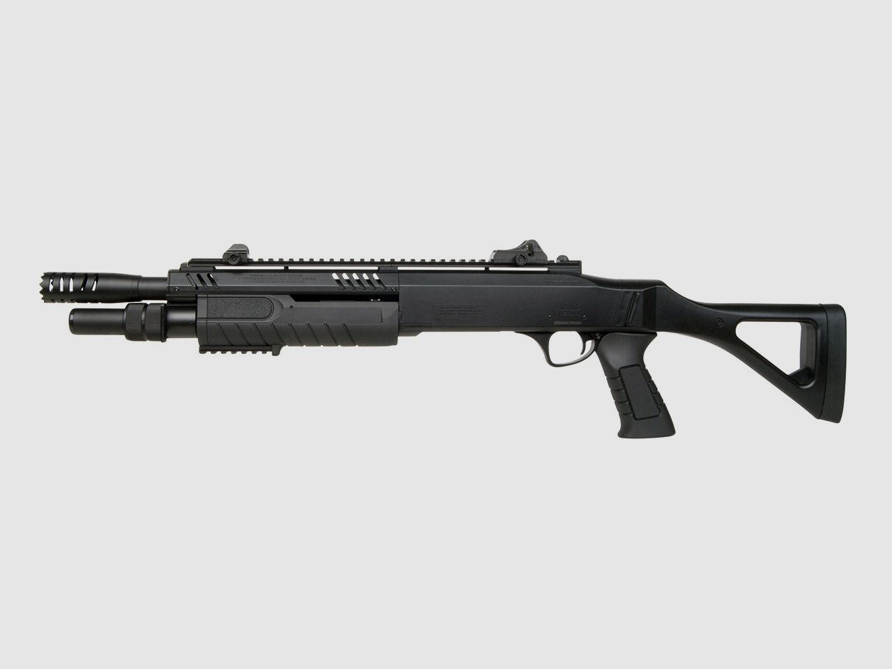 Softairgewehr Pumpgun Fabarm STF12, Federdruck, 11 Zoll Lauf, 3x 10 Schuss, schwarz, Kaliber 6 mm BB (P18)