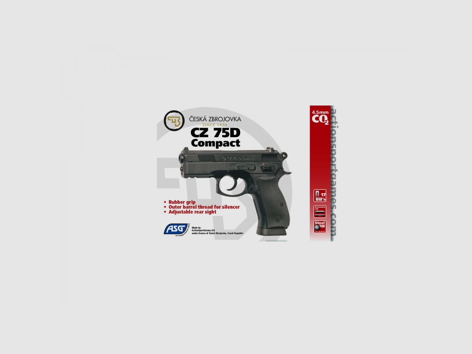 CZ 75D Compact - Pistola a pallini in acciaio, immagine 6 di 6