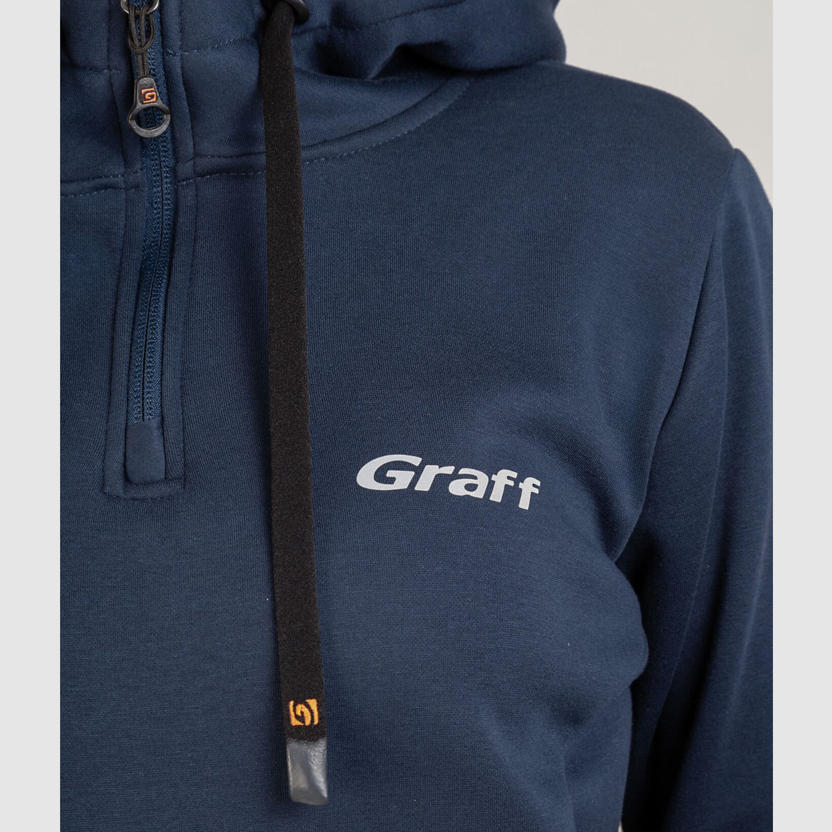 Sweat à capuche femme avec poche kangourou GRAFF 232-BL-D – Bleu marine, image 48 sur 56