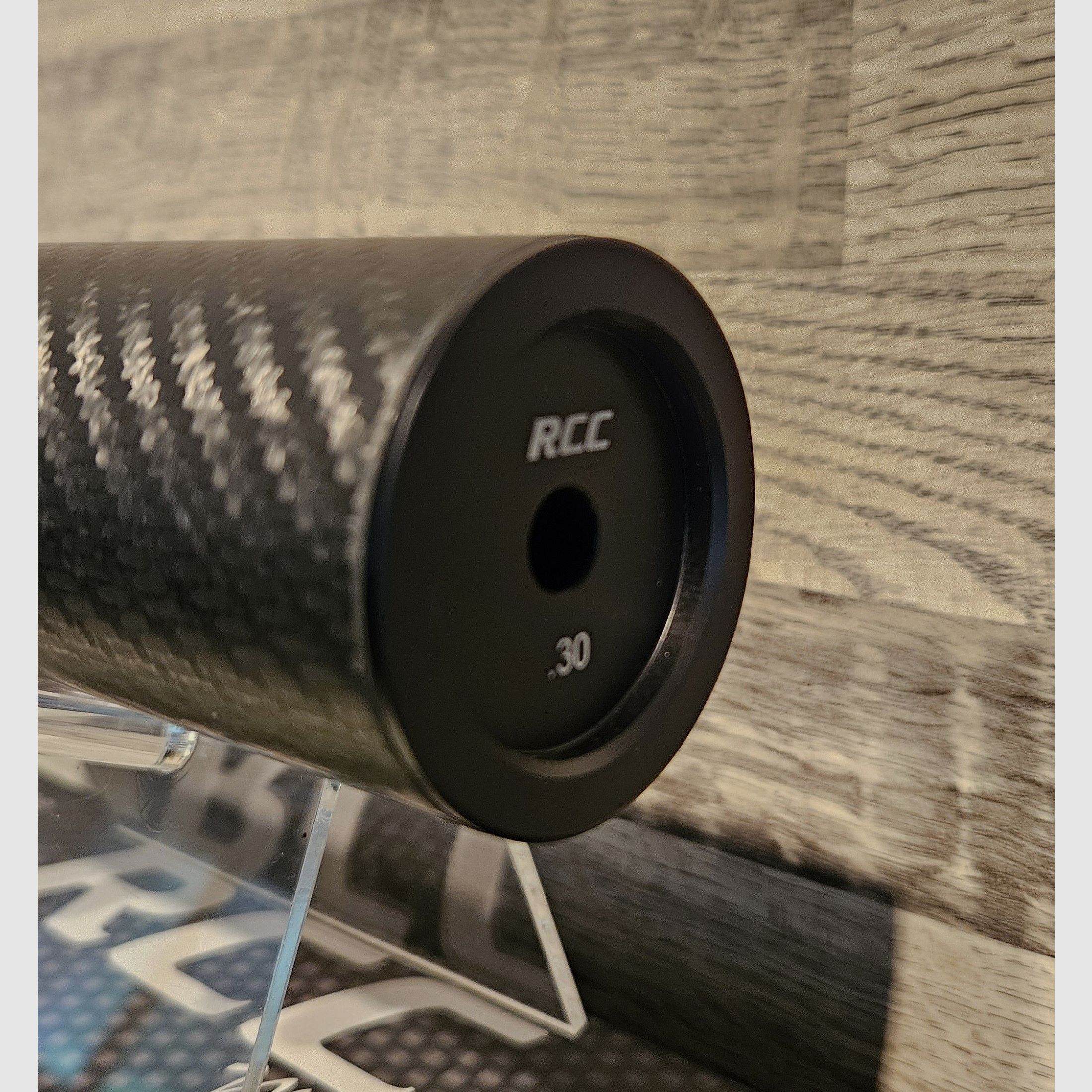 Nieuwe goederen van de vakhandel - Overbarrel demper RCC Carbon 50 Hunter Kal. .30 draad M15x1