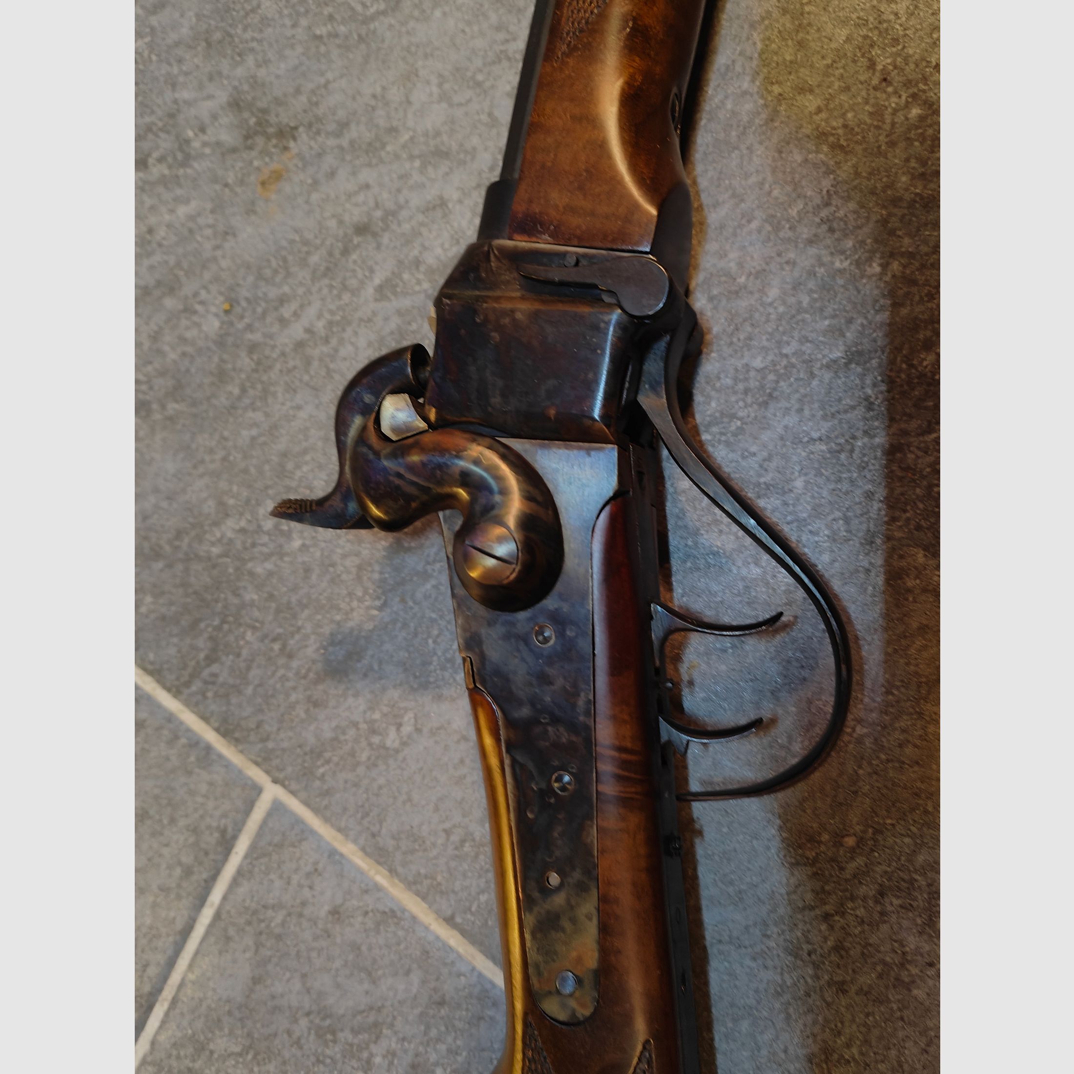 Perkussionsgewehr Kal.45/70 Perk. Länge: ca. 118cm Lauflänge: ca. 74,5cm,