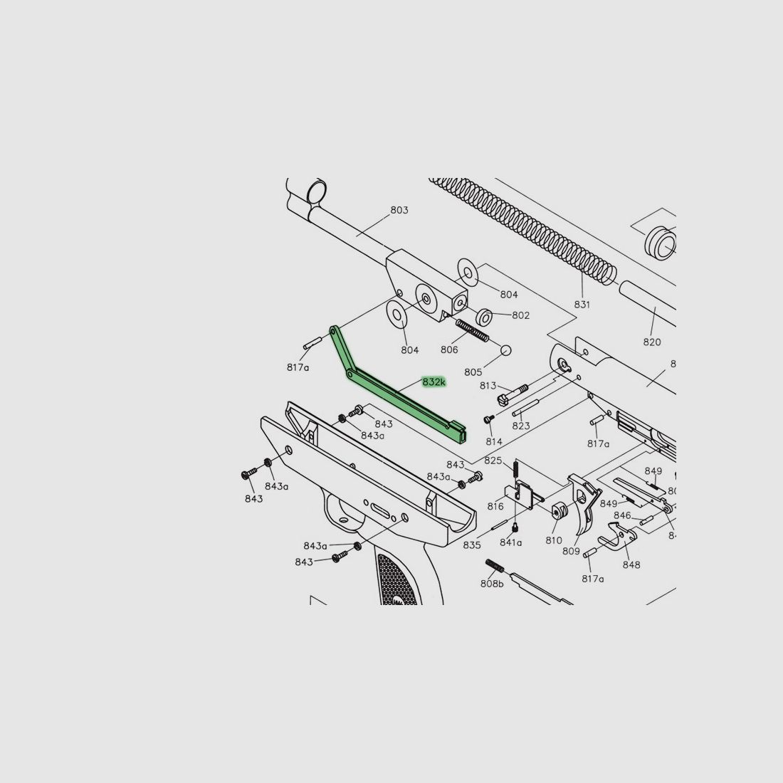 Spannhebel fĂĽr Knicklauf Luftpistole Weihrauch HW 70, Ersatzteil