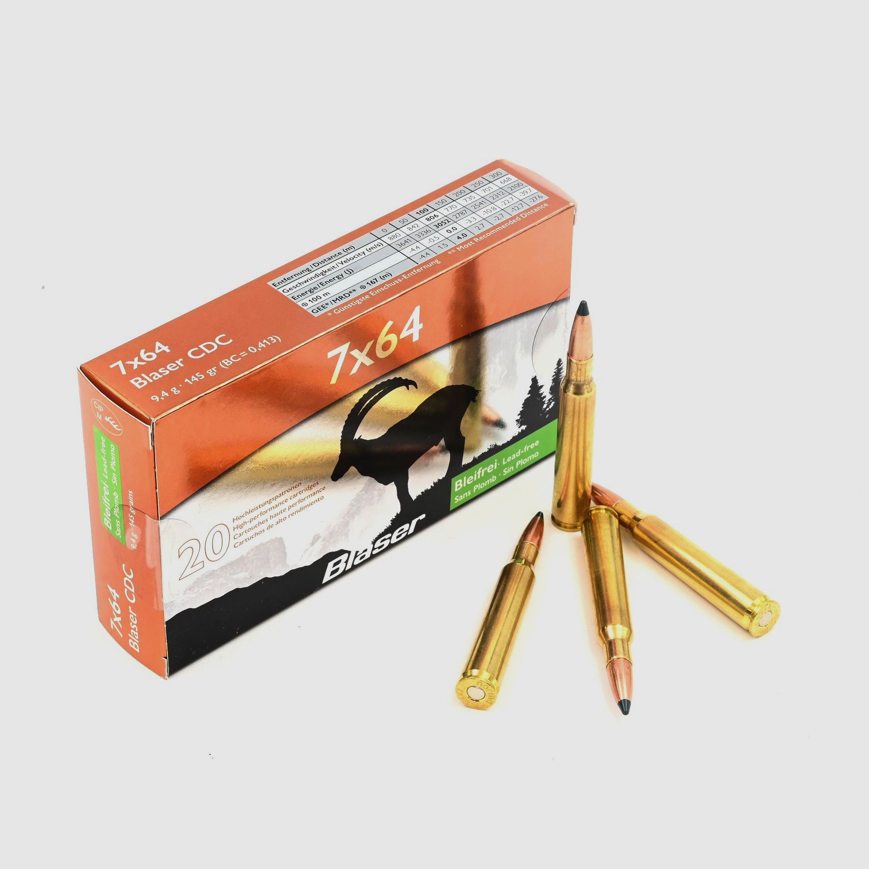 Blaser CDC, 7×64, bleifrei 145gr/9.4g, 20 Stk.