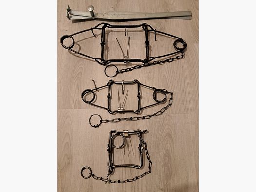 Zestaw Conibear Fallen 2x Mały, 1x Średni, zacisk