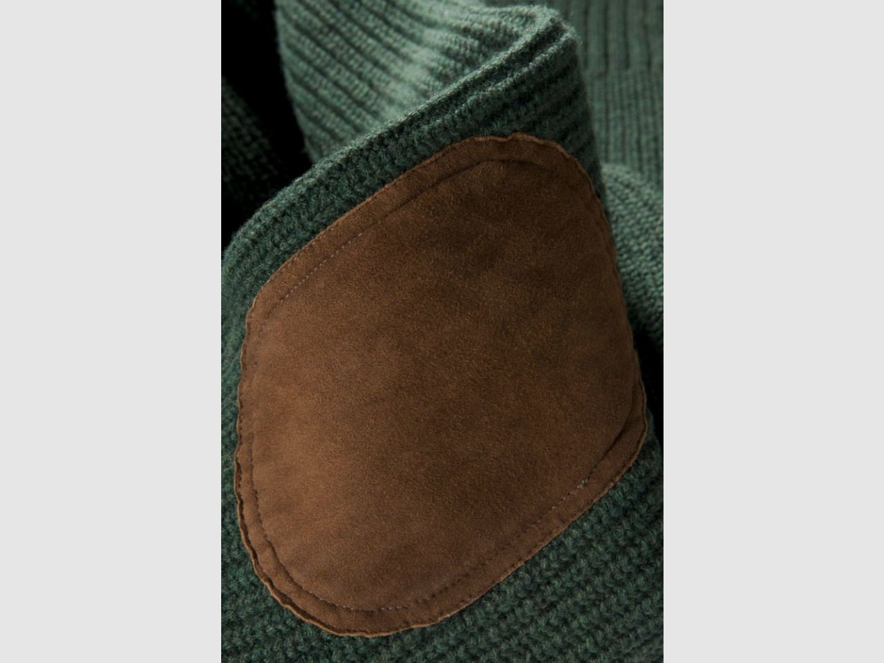 Pull de chasse avec cuir, vert, image 3 sur 3