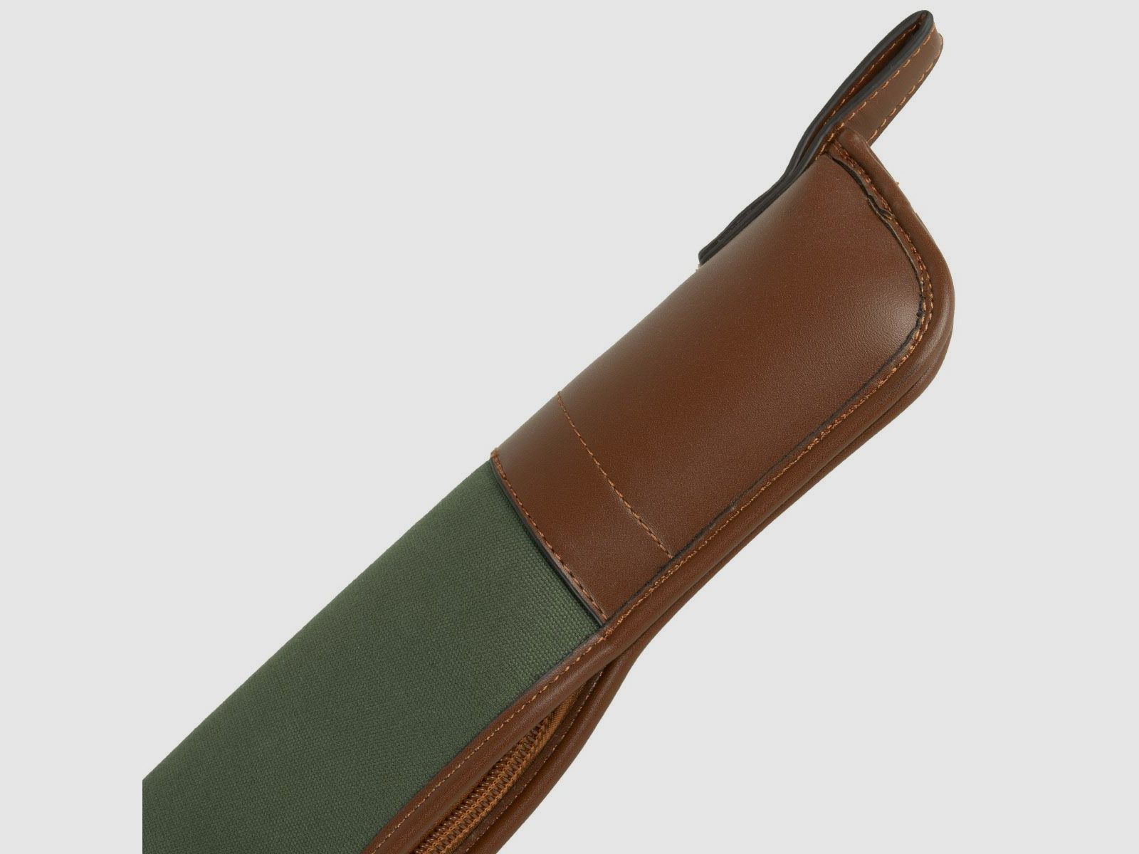 Maremmano Futteral für Flinte Luxe, grünes Canvas mit braunem Leder #MD302, Bild 4 von 4