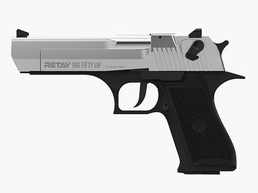 Schreckschuss Pistole Retay Big Fifty LW Light Weight Chrome Finish Kaliber 9 mm P.A.K. (P18)