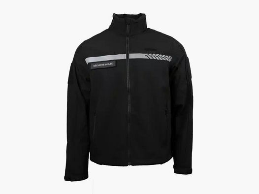 VESTE SOFTSHELL SÉCURITÉE PRIVÉE AVEC BANDES HV GK SAFETEK