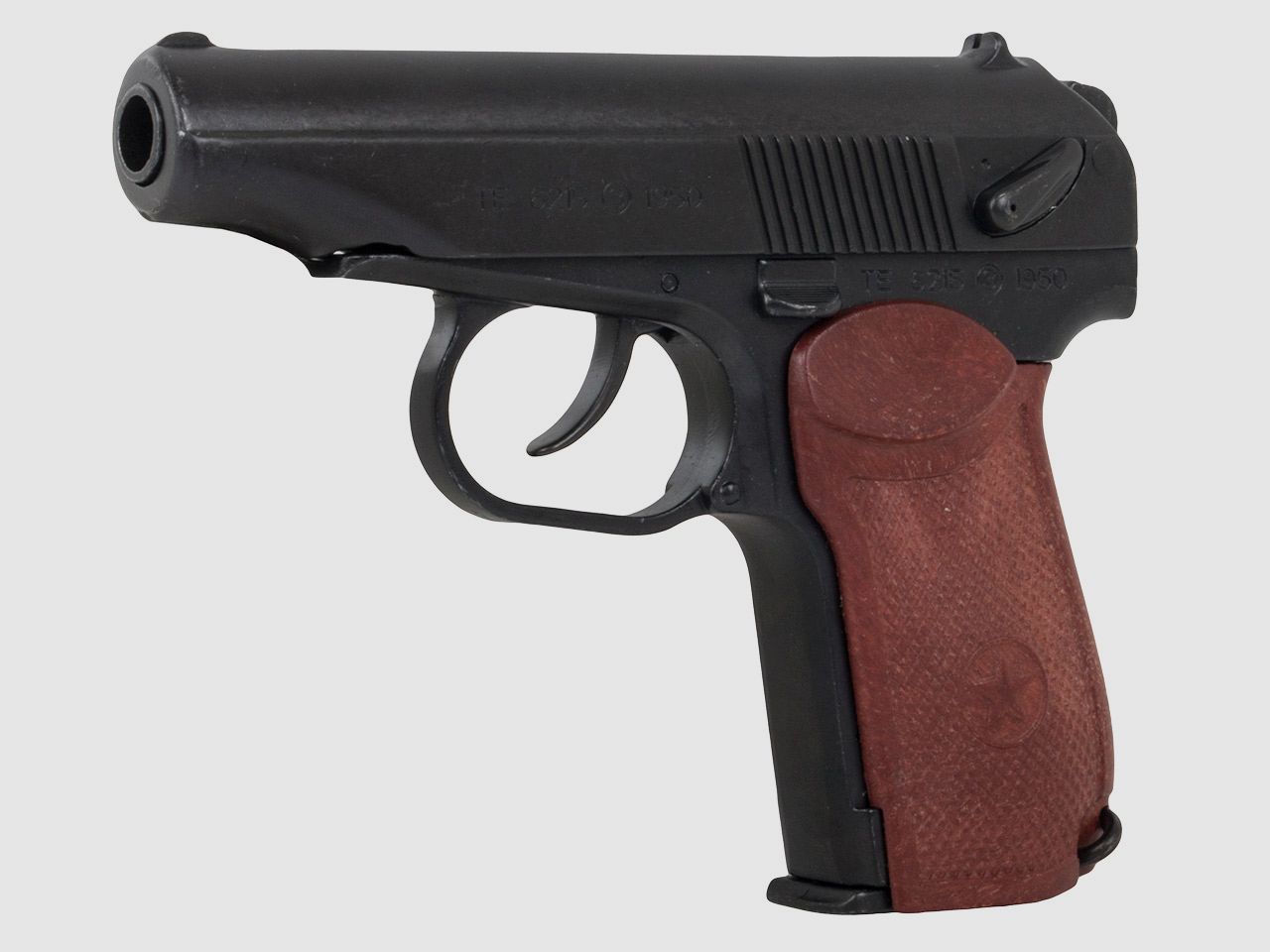Denix Deko Pistole Russische Makarov PM 1955 Rote Armee LĂ¤nge 16 cm schwarz