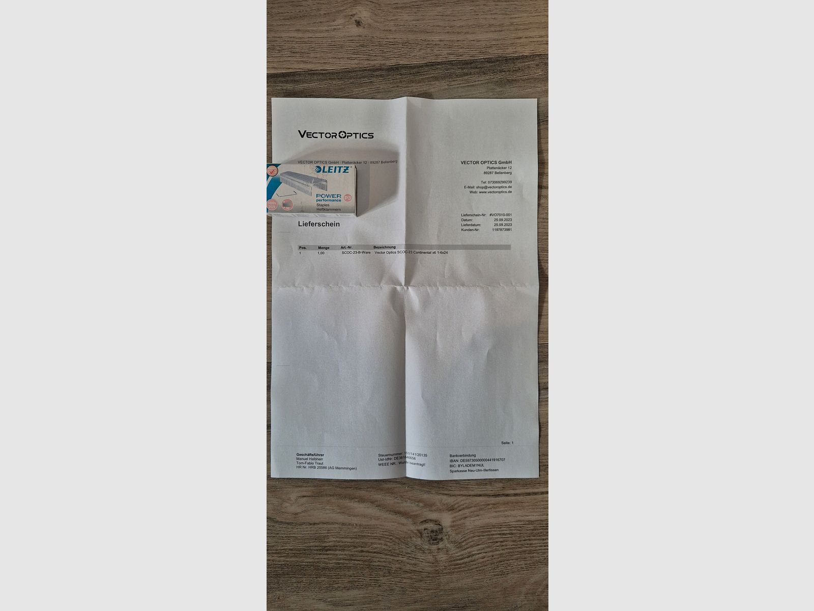 Vector Optics SCOC-23 Continental x6 1-6×24 Drückjagd Zielfernrohr LPVO