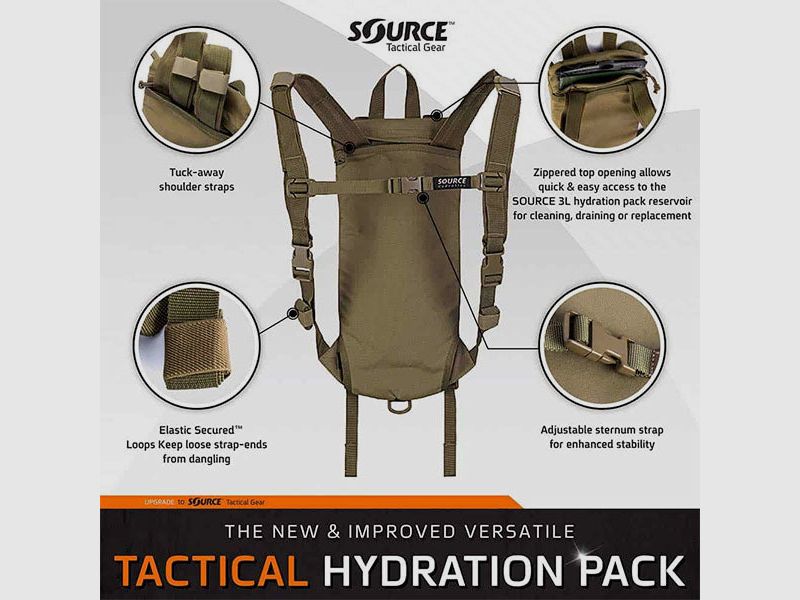 Taktischer Trinkrucksack TACTICAL 2L, black, Bild 5 von 10