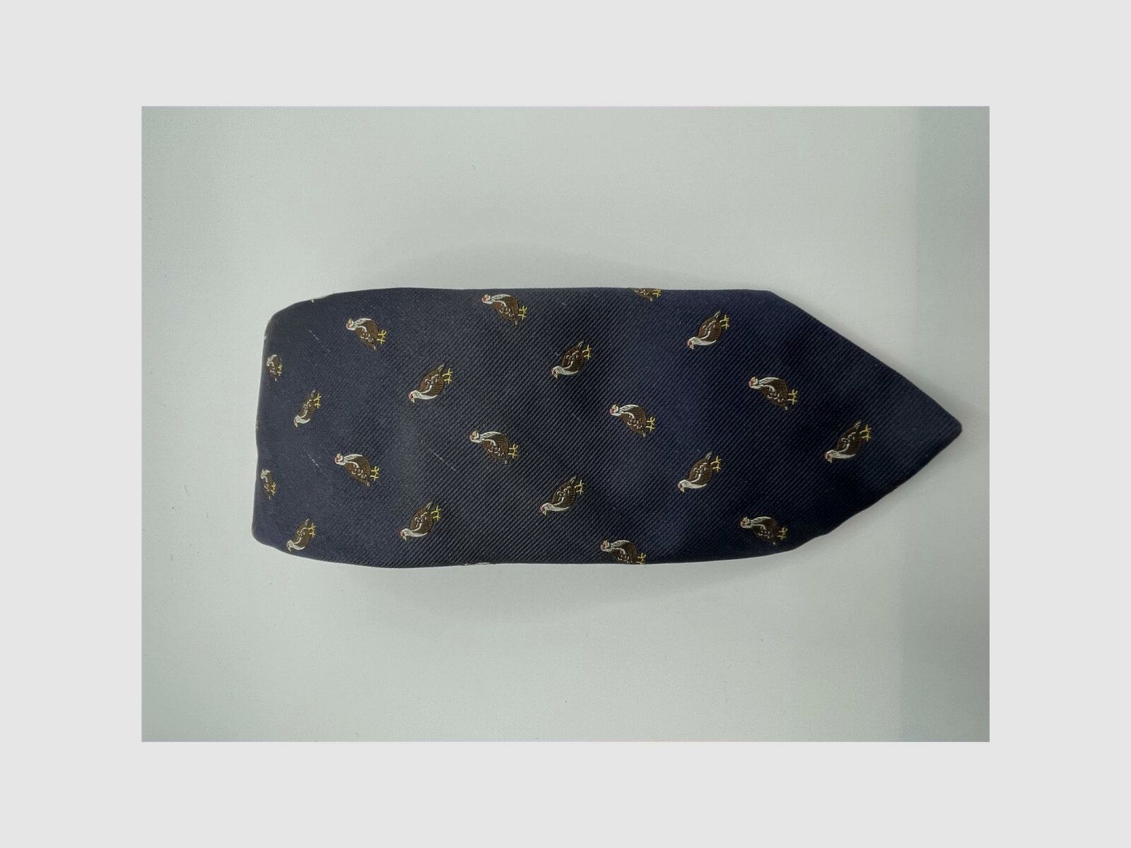 Robert Keyte Stropdas 100% zijde blauw Motief Rothuhn