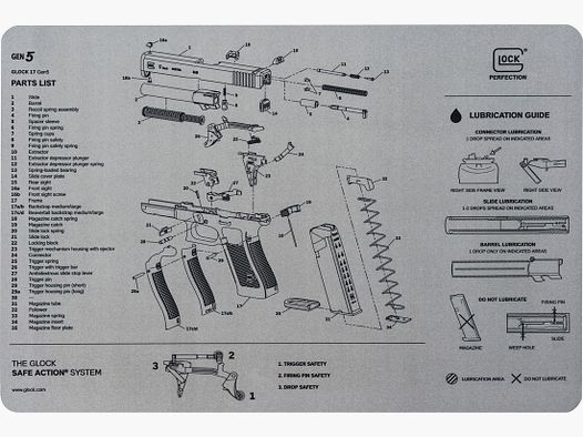 Glock Underlay & Cleaning Mat Gen5 - Gray - 425×277 mm