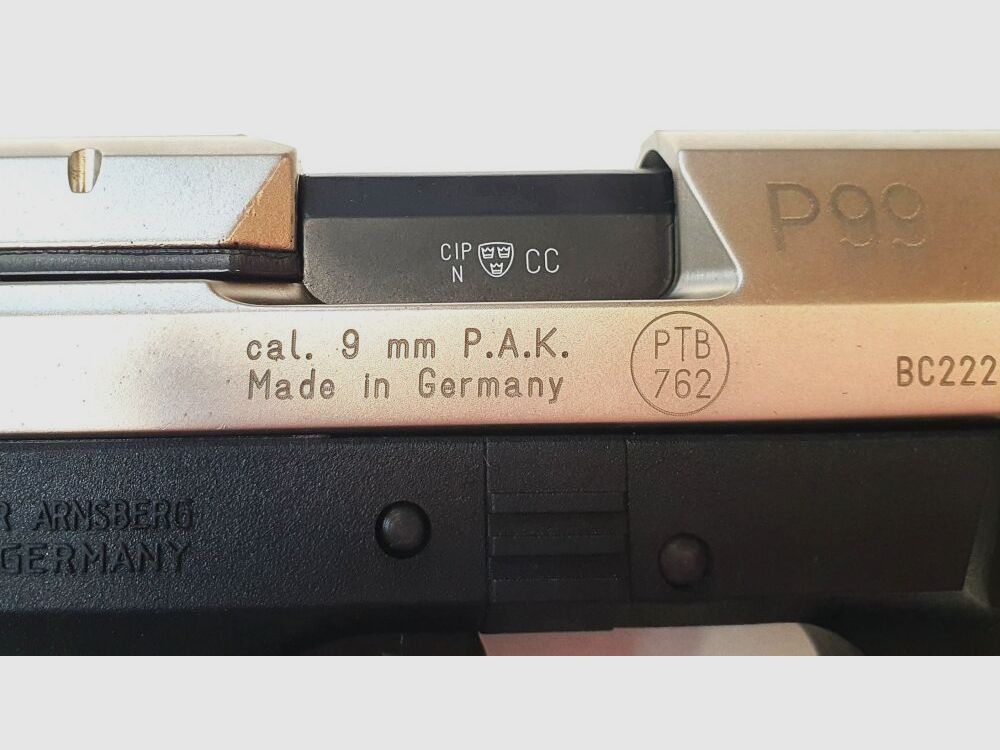 UMAREX Walther P99 Bicolor Nickel "matt" Schwarz Kal. 9mm P.A.K. - Gebraucht, Bild 4 von 7