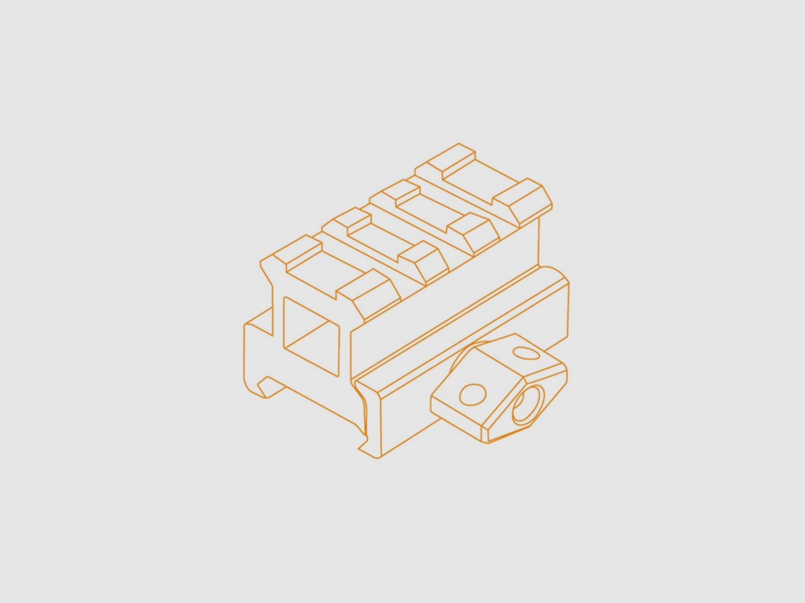 UTG 3-Slot Riser Mount, 0.83" Altura del sillín, 1.58" Longitud