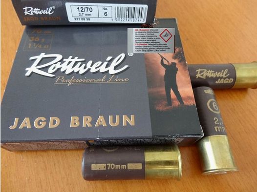 Rottweil Rottweil Schrotpatronen Jagd Braun 12/70-2,7mm