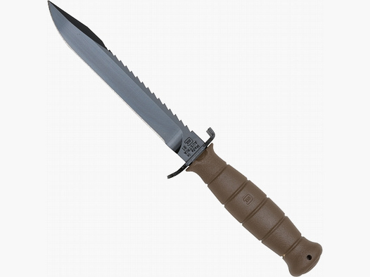 Cuchillo de campo Glock con sierra - marrón tierra oscuro