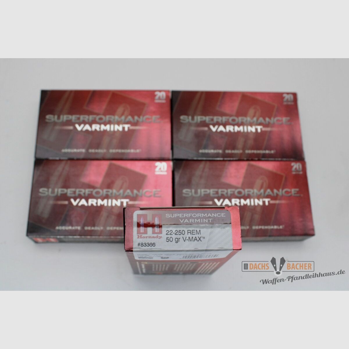 Hornady .22-250 Rem 50gr.V-MAX 100 (5x20) disparos