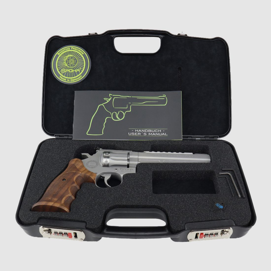 Revólver de competición de acero inoxidable SPOHR 286 .22lr de 6 pulgadas fabricado en Alemania