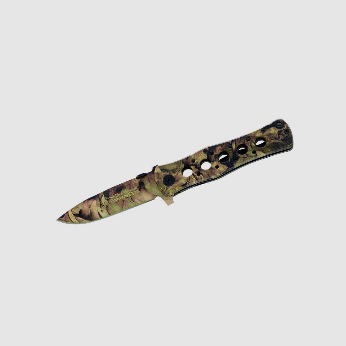 Smith and Wesson Extreme Ops Camo, Steel 440 A, Aluminum Scales, Clip