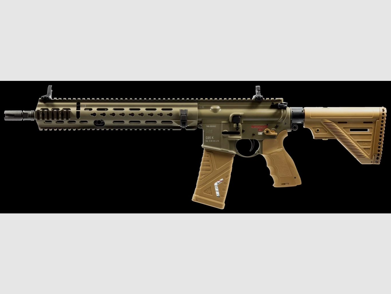 HK416F G95k tłumik z interfejsem SD M15x1 i nakrętką wylotową - Heckler & Koch B&T Rotex-V Mr223 Mr308 HK243