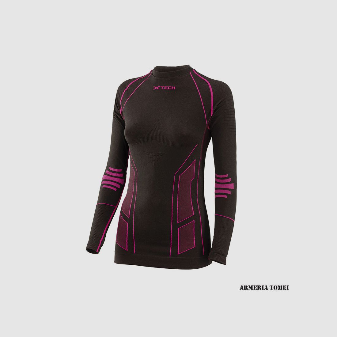 X TECH – WOMEN – DOLOMITI TOP BLACK-PINK, image 1 of 2