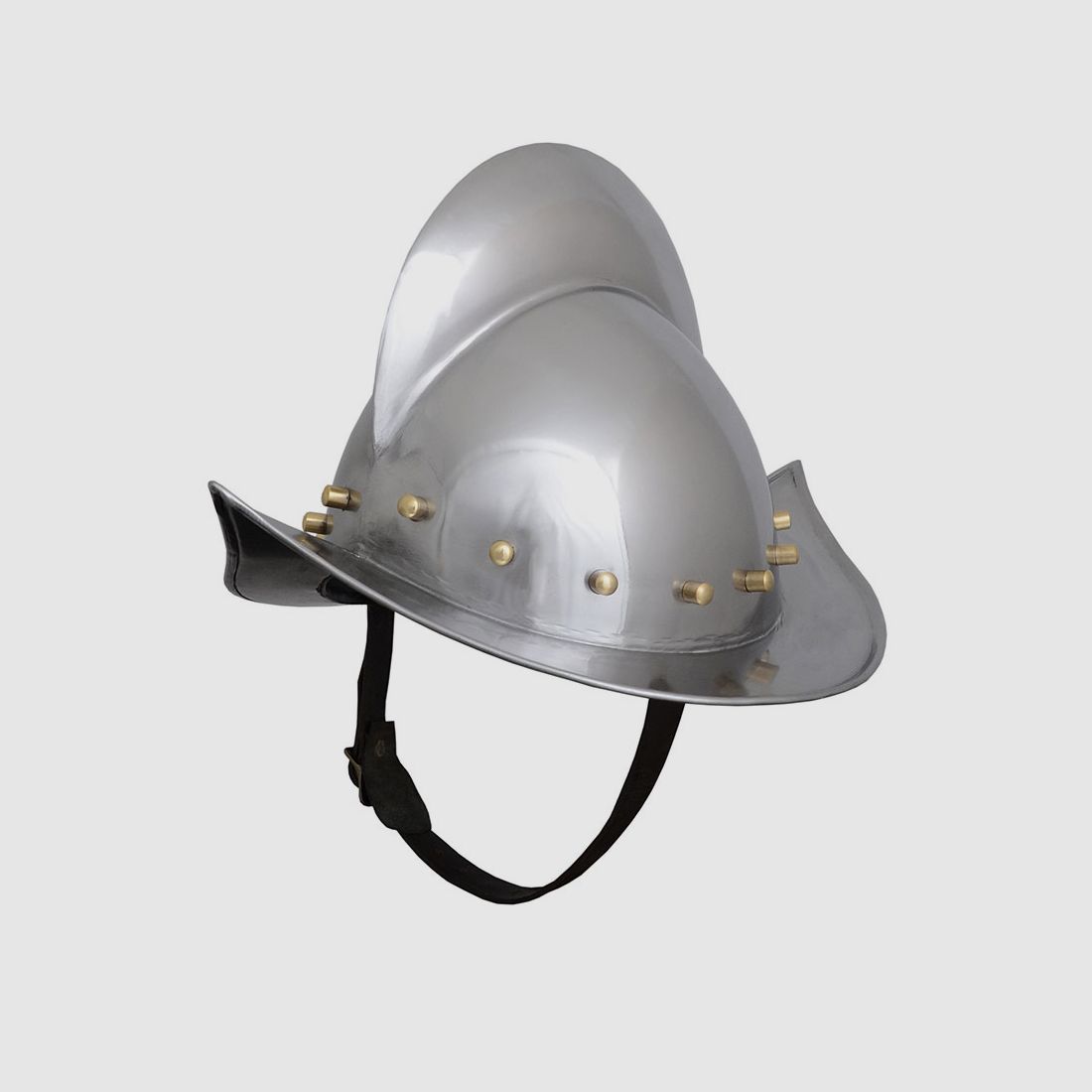 Niemiecka hełm morion z mosiężnymi elementami