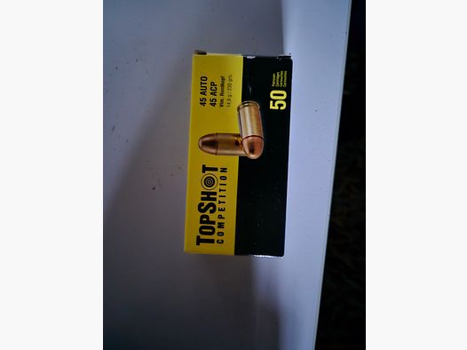 850 Schuss Munition .45, 45 ACP, 45 Auto 17x 50 Schuss TopShot Competition Kurzwaffenpatronen