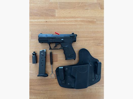 Pistolet d'alarme Walther P22 incl. gobelet de lancement et holster Fobus IWB