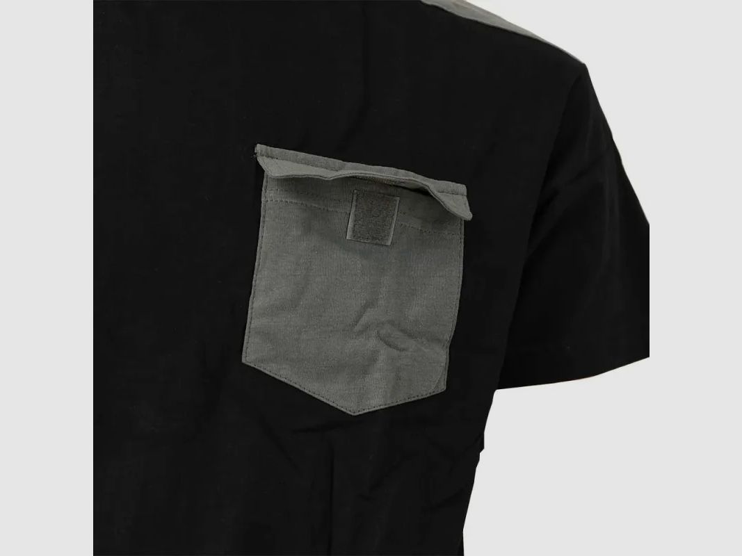 Arbeitsshirt Brooklyn aus zweifarbigem Baumwollstoff schwarz / grau M bis 4XL, Bild 6 von 11