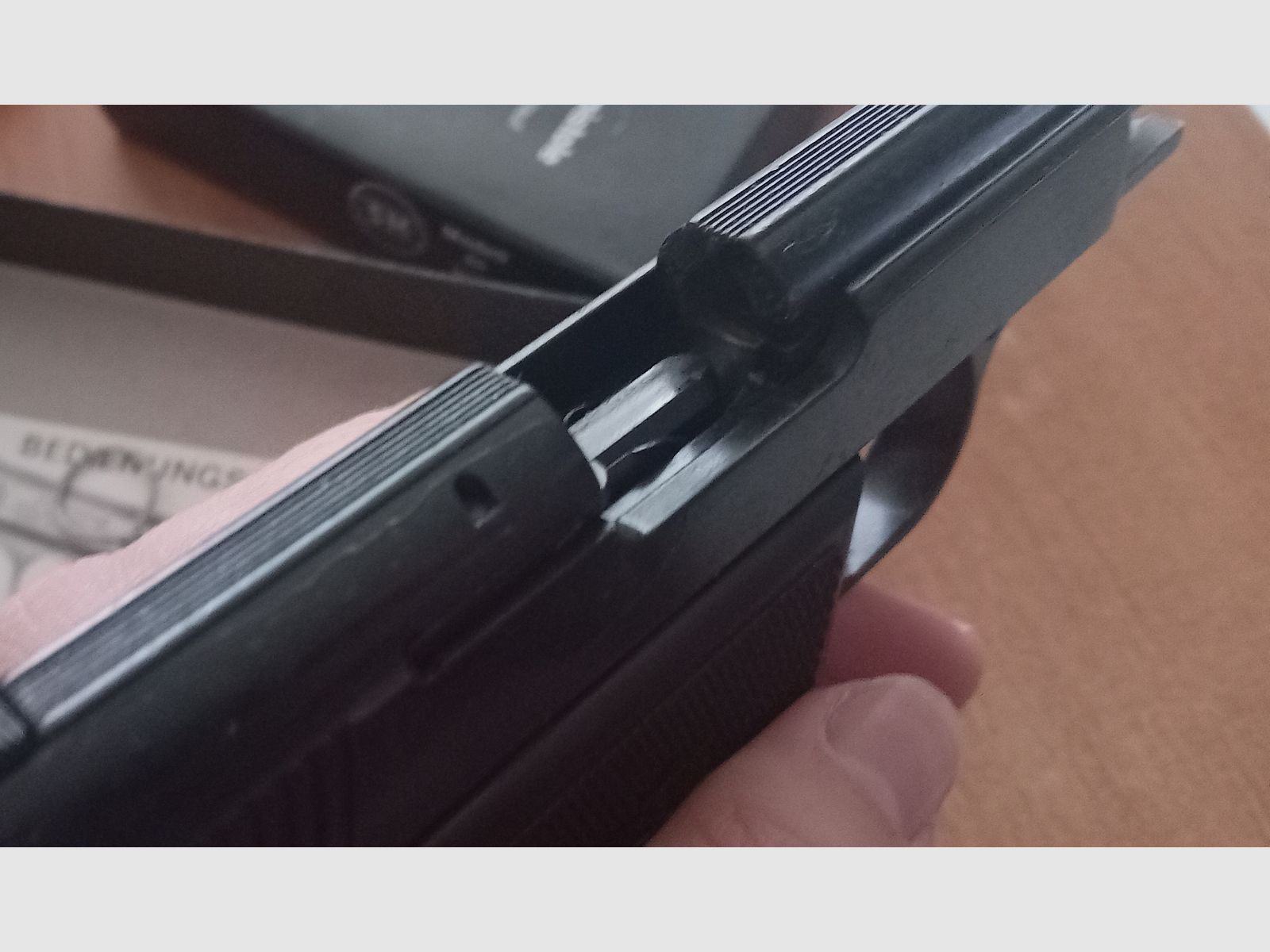 Zeldzame Rhöner SM 80 in kal. 8 mm Knall/ PTB 267 met verpakking!