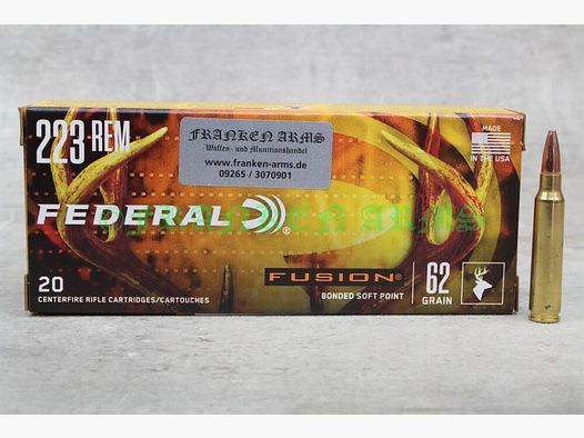 Federal Premium .223 Rem. Fusion 62gr. 4.0g 20 pieces quantity discounts