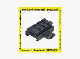 Rehausseur picatinny de 4cm de long et 12mm de hauteur, serrage lateral, noir