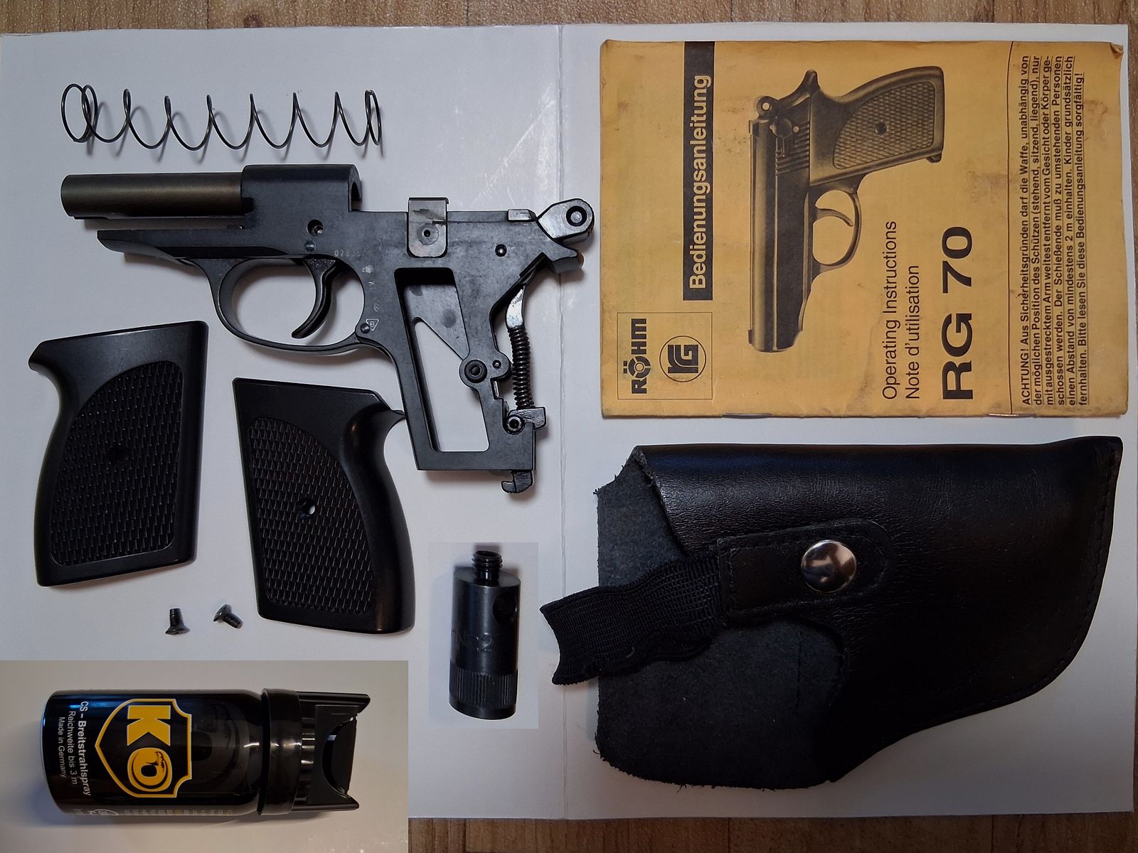 Kompletna rękojeść plus oryginalne akcesoria do Röhm RG70 (PTB-633)