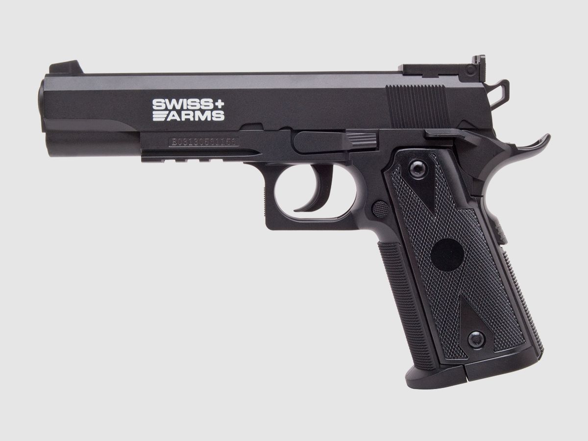 Swiss Arms P1911 Match Schwarz 4,5mm BB - Druckluft Co2 Non BlowBack